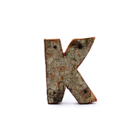 Lletra de Escorça Rústica - "K" (12) - Petita 7cm