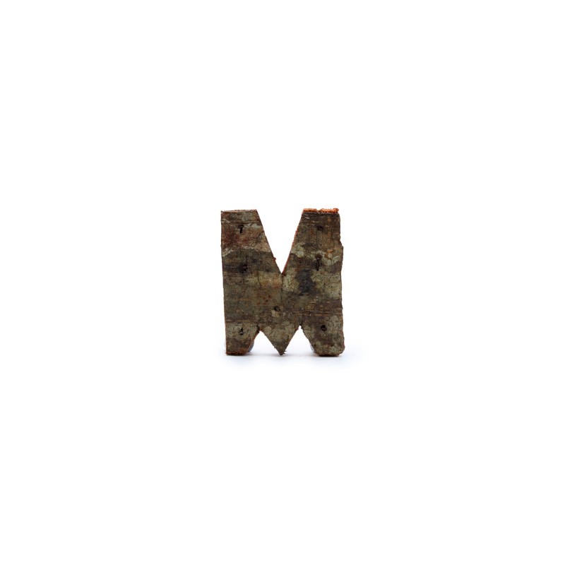 Literă din scoarță rustică - "L" (12) - Mic 7cm-SCRISOARE DECORATIVA DIN LEMN-HOSTENATURA