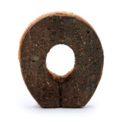 Literă din scoarță rustică - "O" (12) - Mică 7cm