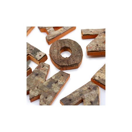 Rustieke schorsletter - "Q" (12) - Klein 7 cm