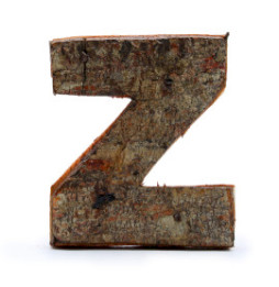 Letra de Corteza Rústica - "Z" (12) - Pequeña 7cm