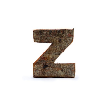 Literă din scoarță rustică - "Z" (12) - Mic 7cm