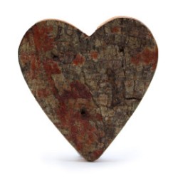 Rustic bark letter - "Heart shape" (12) - Small 7cm