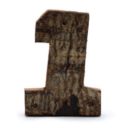 Rustic Azala Zenbakia - "1" (12) - Txikia 7cm