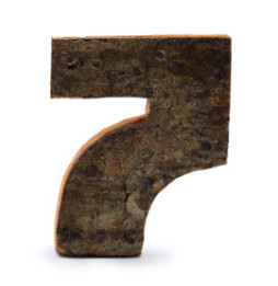 Número de corteza rústica - "7" (12) - Pequeño 7cm
