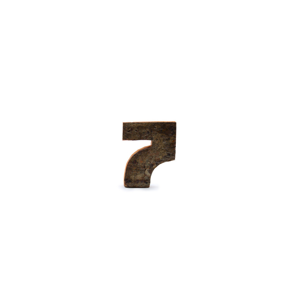 Número de corteza rústica - "7" (12) - Pequeño 7cm