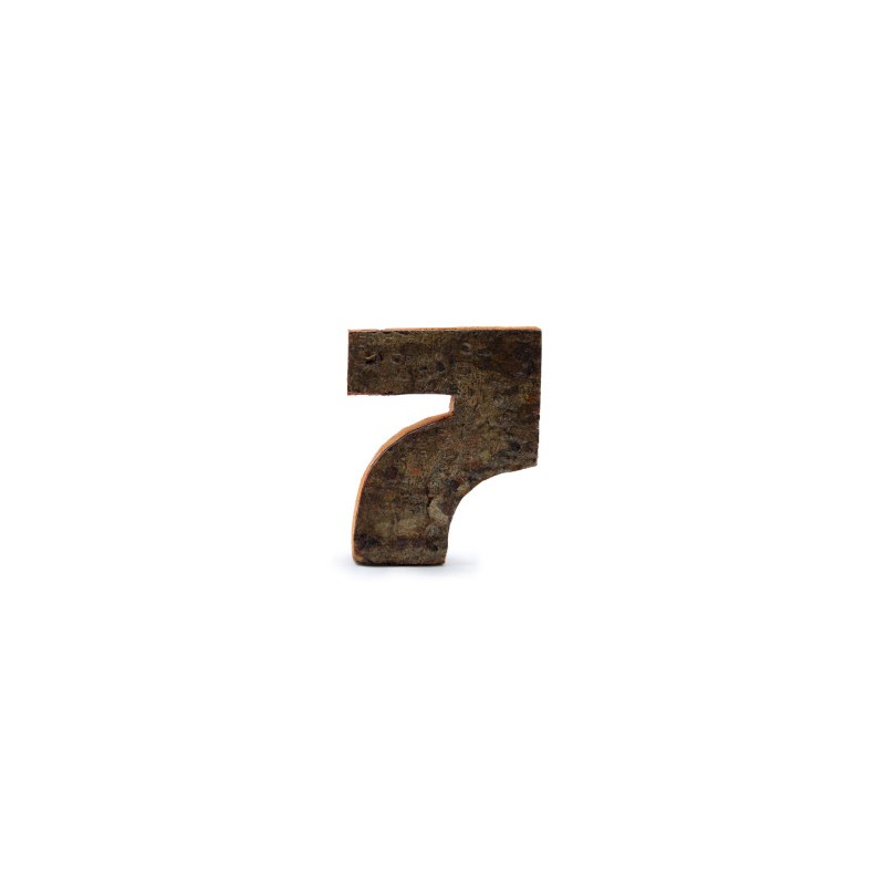 Rustic bark number - "7" (12) - Small 7cm-DECORATIVE WOODEN LETTERS-HOSTENATURA