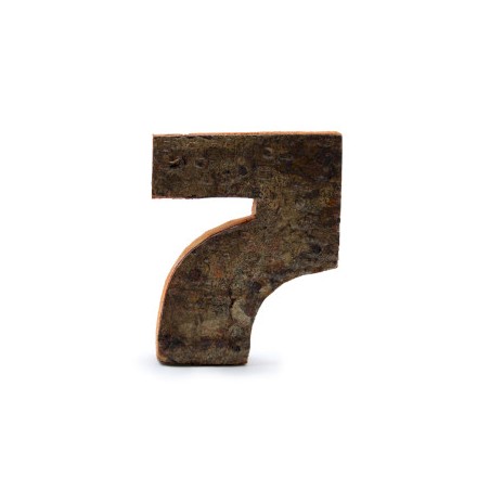 Número de Casca Rústica - "7" (12) - Pequeno 7cm