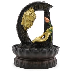 Fontana da tavolo - 30 cm - Buddha dorato e loto