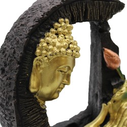 Fontana da tavolo - 30 cm - Buddha dorato e loto