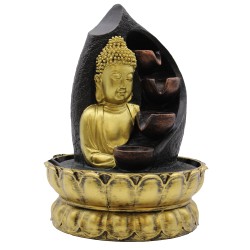 Tabletop water fountain - 30 cm - Golden Buddha and vases