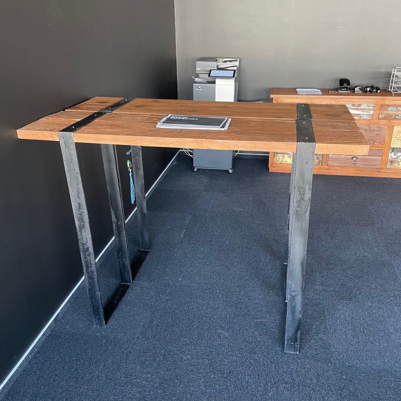 Bar Table 150x40x110 cm-RECYCLED WOOD OFFICE FURNITURE-HOSTENATURA