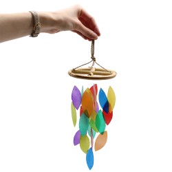 Wooden Carillon - Rainbow and Bamboo Leaves