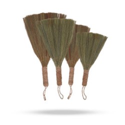 Set 4 - Broom in Pampas Fan - Natural Mixed Sizes