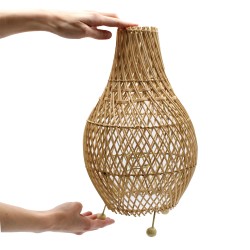 Lampe de table en osier - Naturel - 39x24cm