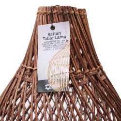 Dark Brown Rattan Table Lamp - 39x24cm