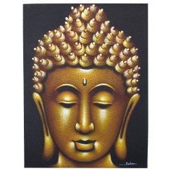 Pintura de Buda - Acabado dourado e area - 80x60cm