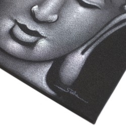 Buddha Painting - Grey and Sand Finish