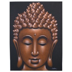 Buddha Gemälde - Kupfer und Sand Finish - 80x60cm