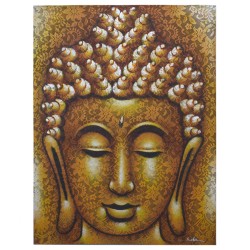 Buddha Gemälde - Gold Brokat Detail - 80x60cm