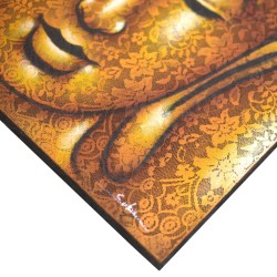 Dipinto del Buddha - Dettaglio broccato dorato - 80x60 cm