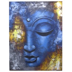 Peinture Bouddha - Visage Bleu Abstrait