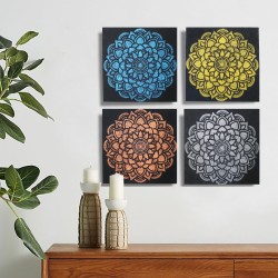 Set of 4 Mandala Brocade Details 30x30cm