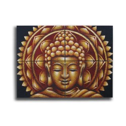 Detall de Brocat de Mandala de Buda Daurat30x40cm x 4