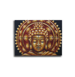 Detalle de Brocado de Mandala de Buda Dorado30x40cm x 4