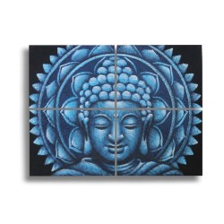 Blauer Buddha Mandala Brokat Detail30x40cm x 4