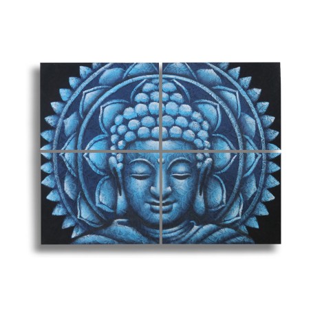 Detall de Brocat de Mandala de Buda Blau30x40cm x 4
