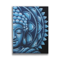 Demi-Bouddha Mandala Bleu 60x80cm