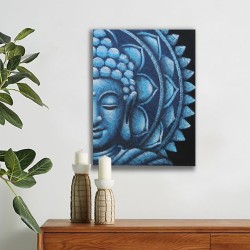 Demi-Bouddha Mandala Bleu 60x80cm