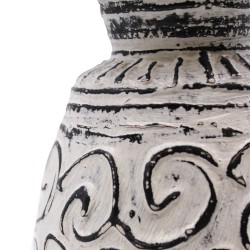 Ceramic Vase with Whirlpool Motif- Cream - 32x15cm