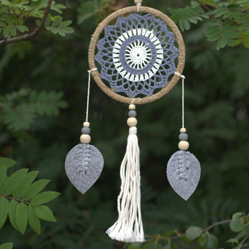 Dream Catcher - Elemente de gri mediu-BALI DREAM CATCHER-HOSTENATURA