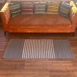 Vloerkleed van Indiaas Katoen - 70x170cm - Grijs