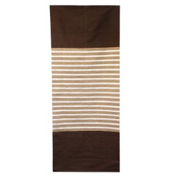 Tapis en coton indien - 70x170cm - Marron foncé / Beige