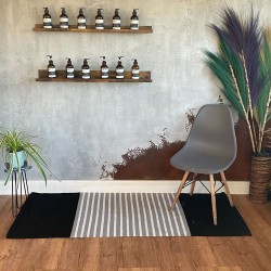 Tapete de Algodão Indiano - 70x170cm - Preto / Cinza