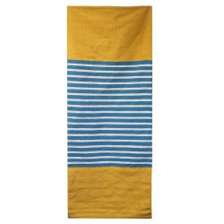 Tapis en coton indien - 70x170cm - Jaune/ Bleu