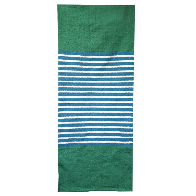 Tappeto indiano in cotone - 70x170 cm - Blu/Verde-TAPPETI INDIANI-HOSTENATURA