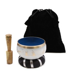 Tibetan Bowl Set - Yoga Movements - Weiß/Blau 10,7 cm