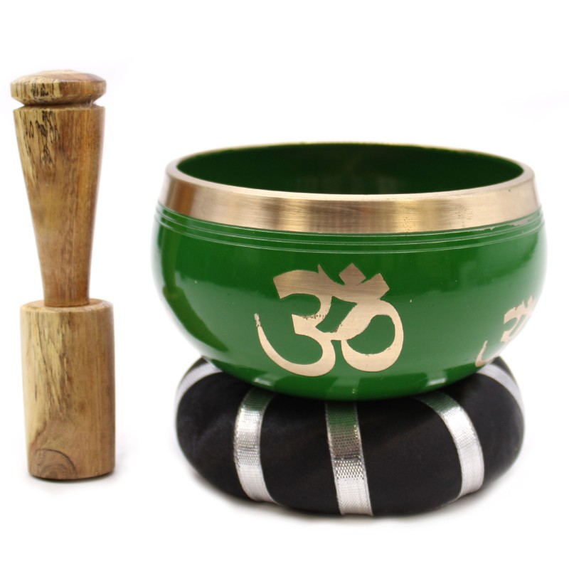 Conjunto de Tigelas Tibetanas - Árvore da Vida - Verde 10,7 cm-TAÇAS TIBETANAS-HOSTENATURA