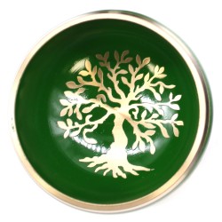 Conjunto de Tigelas Tibetanas - Árvore da Vida - Verde 10,7 cm