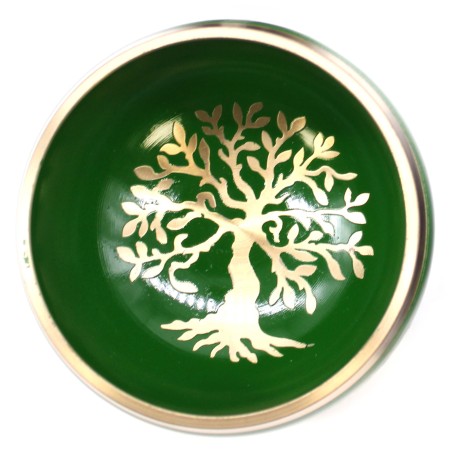 Ensemble de bols tibétains - Arbre de vie - Vert 10,7 cm