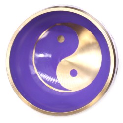 Conjunto de Tigelas Tibetanas - Yin & Yang - Branco/Roxo 10,7 cm