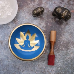 Tibetan Bowl Set Lrg - Yoga Movement - White/Blue 14cm