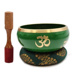 Conjunto de Tigelas Tibetanas Lrg - Árvore da Vida - Verde 14cm