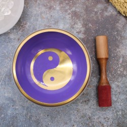 Set boluri tibetane Lrg - Yin & Yang - Alb/Violet 14cm