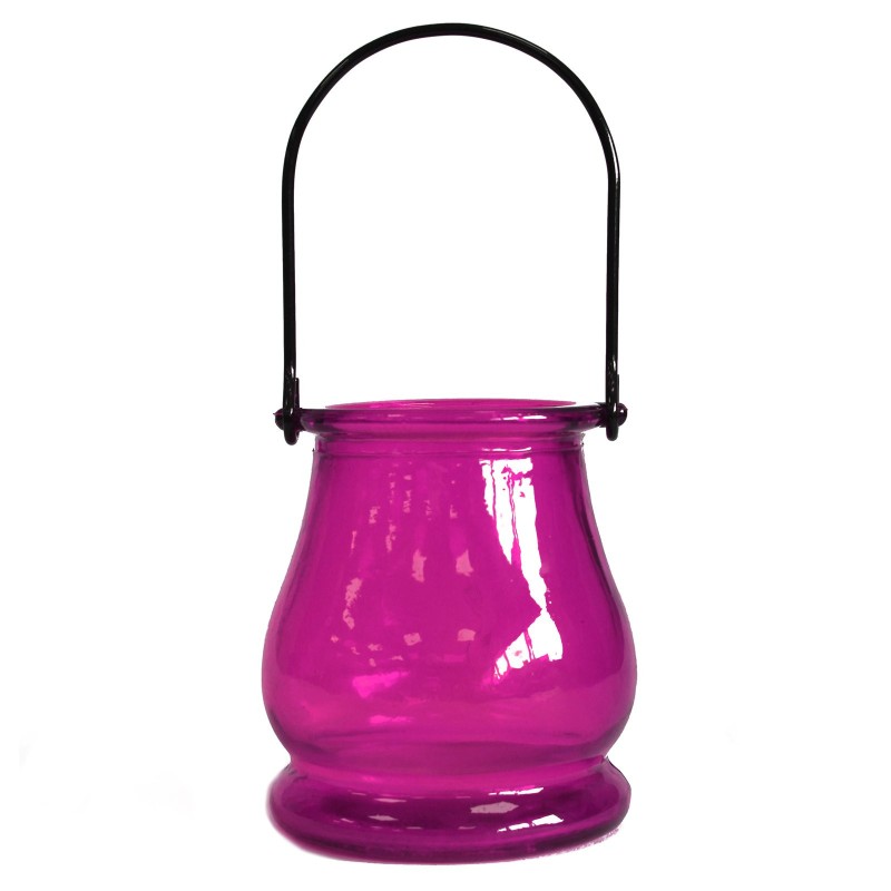 Recycled Candle Lantern - Violet-RECYCLED GLASS LANTERNS-HOSTENATURA