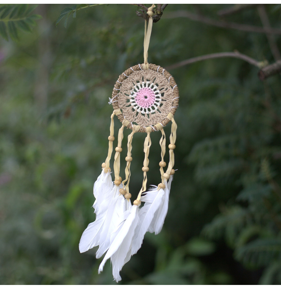 Atrapasueños-Macramé Rosa 9cm (Colores Surtidos)-BALI DREAM CATCHER-HOSTENATURA